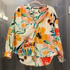 Anthropologie Floral Blouse